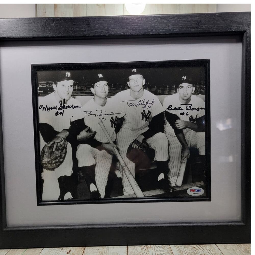 Yankees1961 Infield Signed 8x10 Skowron, Richardson, Kubek, Boyer, JSA COA